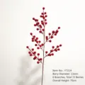 Artificial red berry branch Christmas winterberry floral stem home decor 70cm tall 72 berries - Large 6-Fork Red Fruit 60cm (YT214)