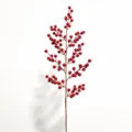 Artificial red berry branch winterberry stems faux fruit home decor floral arrangement - Large 9-Fork Red Fruit 70cm (YT215)