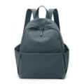 Washed nylon backpack for women, lightweight large capacity casual travel school bag minimalist. - Blue