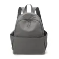 Water-washed nylon backpack for women, lightweight large capacity casual travel school bag - Gray