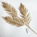 Gold artificial fern leaf branch, detailed texture, perfect for home decor and holiday arrangement. - Gold Hollow Leaf 75cm (YT217)