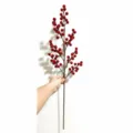 Artificial red berry branch 70cm 7 forks winterberry floral stem for home new year decor - Large 7-Fork Red Fruit 70cm (YT213)