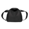 Classic black nylon shell crossbody bag for women, stylish daily shoulder bag with strap. - Black
