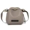 Grey oxford cloth shell crossbody bag for women, versatile daily shoulder bag with zipper. - Khaki