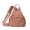 Lightweight nylon backpack for women, casual travel daypack and anti-splash mini chest bag. - Orange Red