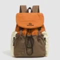 Colorblock casual womens backpack stylish daily daypack lightweight outdoor travel school bag - Orange