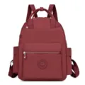 Damen Oxford Stoff Rucksack Grosse Kapazitat Freizeit Reise Schule Tasche Mode Tagesrucksack - Dunkelrot