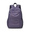 Women large capacity casual nylon backpack purple school bag for daily commute travel - Purple
