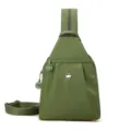 Minimalist green sling bag casual daily commuting backpack stylish outdoor chest bag. - Green