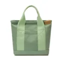 Green canvas tote bag, Japanese style lunch handbag, casual durable women daily carry bag. - Green