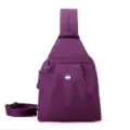 Stylish purple casual sling backpack for women, versatile daily commuter chest daypack. - Purple