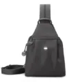 Dark grey minimalist fashion casual sling backpack commuting daily shoulder chest bag for women - Gray