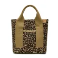 Chic leopard print canvas tote bag, stylish everyday handbag and casual lunch bag. - Leopard Print