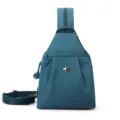 Casual solid color minimalist sling backpack, stylish daily commuting daypack in teal - Aqua