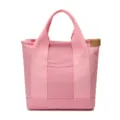 Pink canvas tote bag stylish small lunch handbag for women daily casual shopping use - Pink