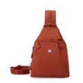 Japanese minimalist solid color casual sling backpack, stylish commuter daypack for outdoor use. - Red