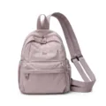 Women lightweight casual mini nylon backpack pink convertible crossbody shoulder travel bag - Light Pink