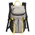 Casual hiking backpack for outdoor travel, lightweight sports daypack with yellow straps. - Gray