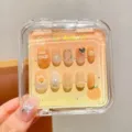Handgemachte gepresste Nägel Orangen Frucht Serie süßer Stil abnehmbare künstliche Nägel - Orange