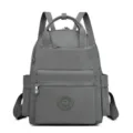 Modischer grauer Nylon Rucksack für Damen, große Kapazität lässige Reise Schultasche. - Dunkelgrau