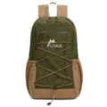 Colorblock casual backpack large capacity lightweight student school bag daily travel daypack - Jungle Khaki