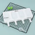 Weißes 4-Mulden Silikon Eiscreme Form am Stiel Hersteller DIY Küche Backen Werkzeug - Oval Large / Weiß