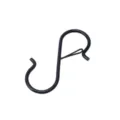 Black metal S hook with safety buckle, durable hanging hook for kitchen pots, cups, and clothes. - 10 Pieces Pack / Black