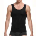 Débardeur de compression noir pour homme, gilet minceur sculptant pour fitness et corps. - S / Hauts / Noir