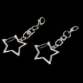 Mosquetón de metal con forma de estrella llavero detalle para accesorios de joyería DIY. - Pentagrama + Hebilla del Ocho de 16mm + Mosquetón 303 / Blanco K/Plata