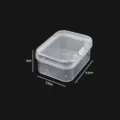 Clear transparent PP plastic rectangular storage box with snap lid for small parts packaging. - 4.5x3.6x2cm