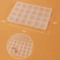 Clear plastic storage box with 24 fixed grids, ideal for small parts, beads, and hardware. - Fixed Small 24 Grids (Slot Type) 1.5cm