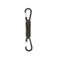 Porte-clés paracorde tactique avec double mousqueton noir et corde en nylon vert armée. - Vert Militaire