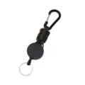 Llavero Retráctil de Paracord para Exteriores, Mosquetón Tejido Verde con Anillo - Verde Militar