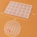 Clear plastic storage box with 24 fixed grids, perfect for organizing small parts, jewelry, and beads. - Fixed Small 24 Grids (Slot Type) 1.9cm