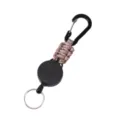Llavero de Paracord Retráctil Mosqueton Resistente Carrete para Credencial Negro - Camuflaje del desierto