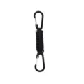 Black paracord keychain variant, double metal carabiner clip for outdoor daily use. - Black