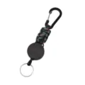 Tactische outdoor paracord intrekbare sleutelhanger met karabijnhaak en ring groen. - Meerblauw Camouflage
