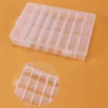 Boîte de rangement en plastique transparent à 24 grilles pour petits objets et perles. - 24 Grilles Amovibles (Type Haut)