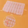 Boîte de rangement transparente en plastique à 24 compartiments pour bijoux et perles. - 24 Grilles Fixes (Type Haut)