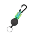 Paracord intrekbare sleutelhanger met karabijnhaak en rol, groen blauw paarse variante. - Regenboog