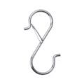 Silver metal S-hook with safety spring gate, durable hanging hook for kitchen and home organizing. - 1 Piece / Silver
