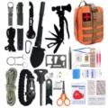 Kit d'équipement de survie multifonctionnel extérieur pelle tactique trousse de secours. - Orange