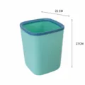 Papelera de plástico azul claro con anillo de presión, capacidad de 10L para el hogar. - Cuadrado 10L / Azul claro