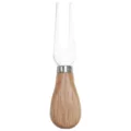 Fourchette à fromage en acier inoxydable avec manche en bois d'hévéa, idéale pour les apéritifs. - HF201A-3 Couleur Acier