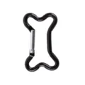 Zwarte botvormige aluminium carabiner, compacte rugzakhanger voor sleutels en accessoires. - Zwart