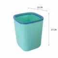 Papelera de plástico azul claro 12L con aro, cubo de basura cuadrado moderno. - Cuadrado 12L / Azul claro