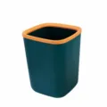 Papelera de plástico grande y gruesa con borde naranja, diseño cuadrado sin tapa, 12L. - Cuadrado 12L / Azul marino