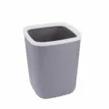 Cubo de basura de plástico con anillo de presión blanco, capacidad 12L, cocina y baño. - Cuadrado 12L / Gris