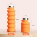 Klappbare Silikon Trinkflasche Set tragbare Reise Tasse Outdoor Teleskop Trinkbecher - 500ml / Orange
