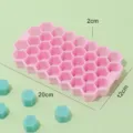 Silikon Waben Eiswuerfelbereiter Form mit Grids, rosa flexibler Eismacher fuer Kueche Bar. - Rosa